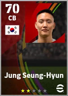 Jung Seung-Hyun eFootball 2026 player card — 70 OVR CB