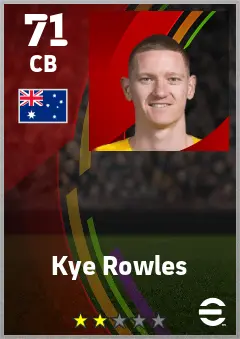 Kye Rowles eFootball 2026 player card — 71 OVR CB