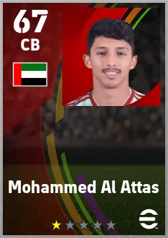Mohammed Al Attas eFootball 2026 player card — 67 OVR CB
