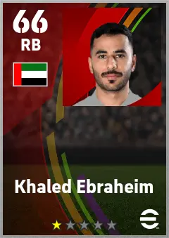 Khaled Ebraheim eFootball 2026 player card — 66 OVR RB