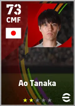 Ao Tanaka eFootball 2026 player card — 73 OVR CMF