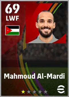 Mahmoud Al-Mardi eFootball 2026 player card — 69 OVR LWF
