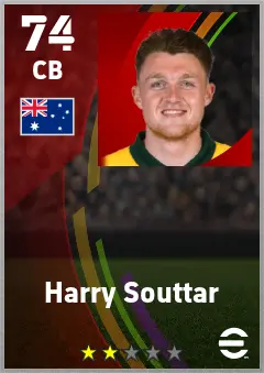 Harry Souttar eFootball 2026 player card — 74 OVR CB
