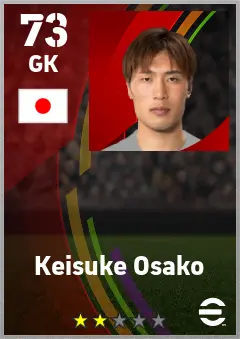 Keisuke Osako eFootball 2026 player card — 73 OVR GK
