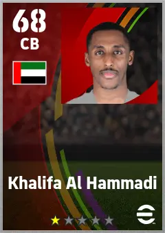Khalifa Al Hammadi eFootball 2026 player card — 68 OVR CB