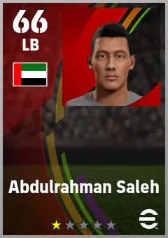 Abdulrahman Saleh eFootball 2026 player card — 66 OVR LB
