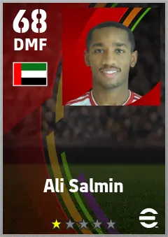 Ali Salmin eFootball 2026 player card — 68 OVR DMF