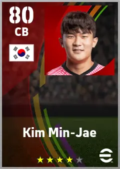 Kim Min-Jae eFootball 2026 player card — 80 OVR CB