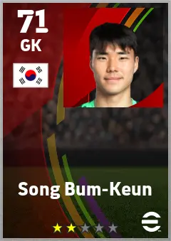 Song Bum-Keun eFootball 2026 player card — 71 OVR GK