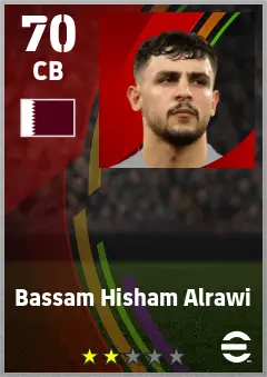 Bassam Hisham Alrawi eFootball 2026 player card — 70 OVR CB