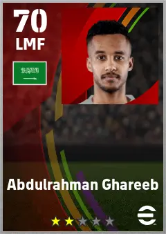 Abdulrahman Ghareeb eFootball 2026 player card — 70 OVR LMF
