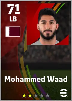 Mohammed Waad eFootball 2026 player card — 71 OVR LB