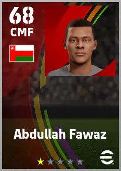 Abdullah Fawaz eFootball 2026 player card — 68 OVR CMF