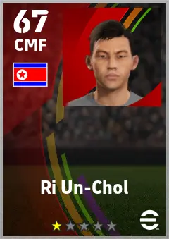 Ri Un-Chol eFootball 2026 player card — 67 OVR CMF