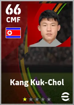 Kang Kuk-Chol eFootball 2026 player card — 66 OVR CMF