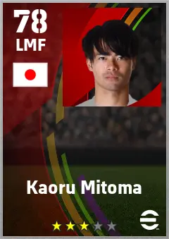 Kaoru Mitoma eFootball 2026 player card — 78 OVR LMF