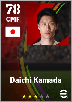 Daichi Kamada eFootball 2026 player card — 78 OVR CMF