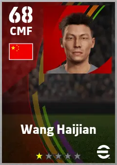 Wang Haijian eFootball 2026 player card — 68 OVR CMF