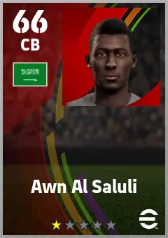 Awn Al Saluli eFootball 2026 player card — 66 OVR CB