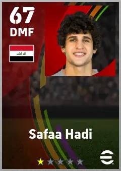 Safaa Hadi eFootball 2026 player card — 67 OVR DMF