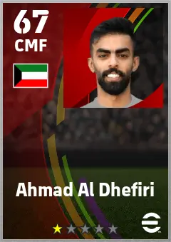 Ahmad Al Dhefiri eFootball 2026 player card — 67 OVR CMF
