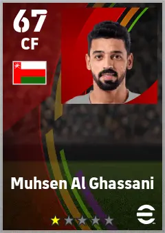 Muhsen Al Ghassani eFootball 2026 player card — 67 OVR CF