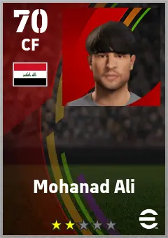 Mohanad Ali eFootball 2026 player card — 70 OVR CF
