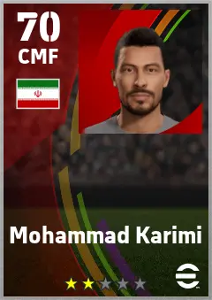 Mohammad Karimi eFootball 2026 player card — 70 OVR CMF