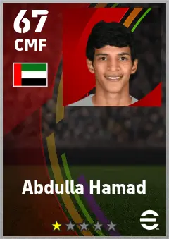 Abdulla Hamad eFootball 2026 player card — 67 OVR CMF