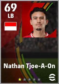 Nathan Tjoe-A-On eFootball 2026 player card — 69 OVR LB