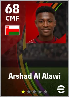 Arshad Al Alawi eFootball 2026 player card — 68 OVR CMF