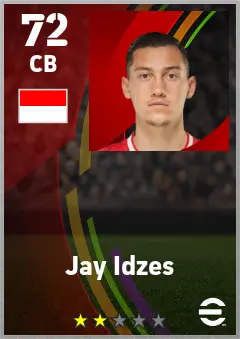 Jay Idzes eFootball 2026 player card — 72 OVR CB
