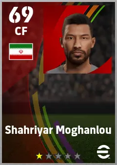 Shahriyar Moghanlou eFootball 2026 player card — 69 OVR CF