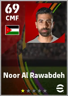 Noor Al Rawabdeh eFootball 2026 player card — 69 OVR CMF