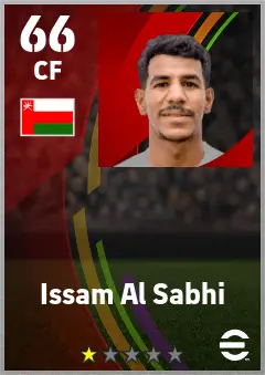 Issam Al Sabhi eFootball 2026 player card — 66 OVR CF