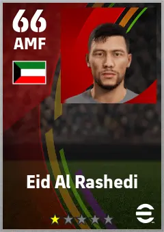 Eid Al Rashedi eFootball 2026 player card — 66 OVR AMF
