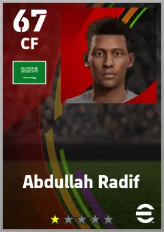 Abdullah Radif eFootball 2026 player card — 67 OVR CF
