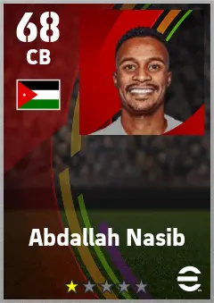 Abdallah Nasib eFootball 2026 player card — 68 OVR CB