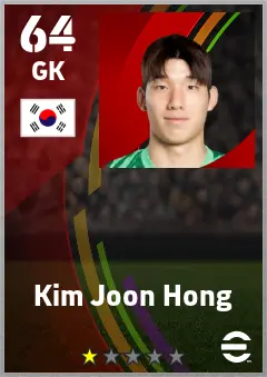 Kim Joon Hong eFootball 2026 player card — 64 OVR GK