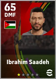 Ibrahim Saadeh eFootball 2026 player card — 65 OVR DMF
