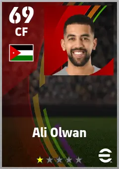 Ali Olwan eFootball 2026 player card — 69 OVR CF