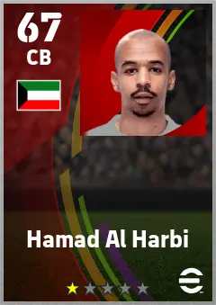 Hamad Al Harbi eFootball 2026 player card — 67 OVR CB