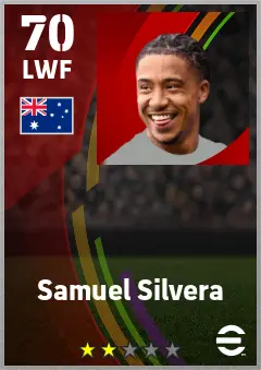 Samuel Silvera eFootball 2026 player card — 70 OVR LWF