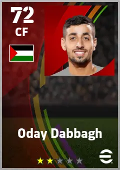 Oday Dabbagh eFootball 2026 player card — 72 OVR CF