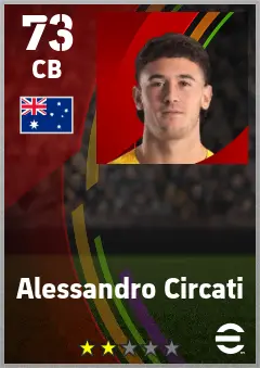 Alessandro Circati eFootball 2026 player card — 73 OVR CB
