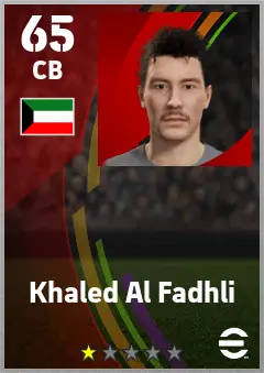 Khaled Al Fadhli eFootball 2026 player card — 65 OVR CB