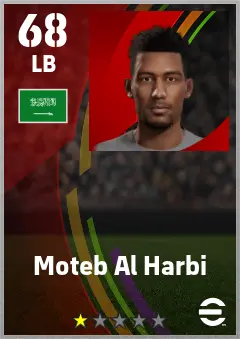 Moteb Al Harbi eFootball 2026 player card — 68 OVR LB