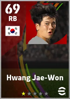 Hwang Jae-Won eFootball 2026 player card — 69 OVR RB
