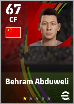 Behram Abduweli eFootball 2026 player card — 67 OVR CF