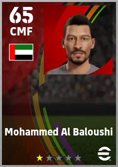 Mohammed Al Baloushi eFootball 2026 player card — 65 OVR CMF